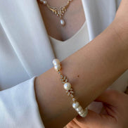 Zircon Stone Natural Pearl Bracelet