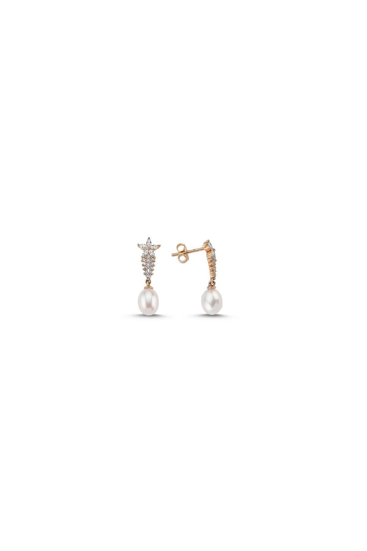 Zircon Stone Natural Pearl Earring