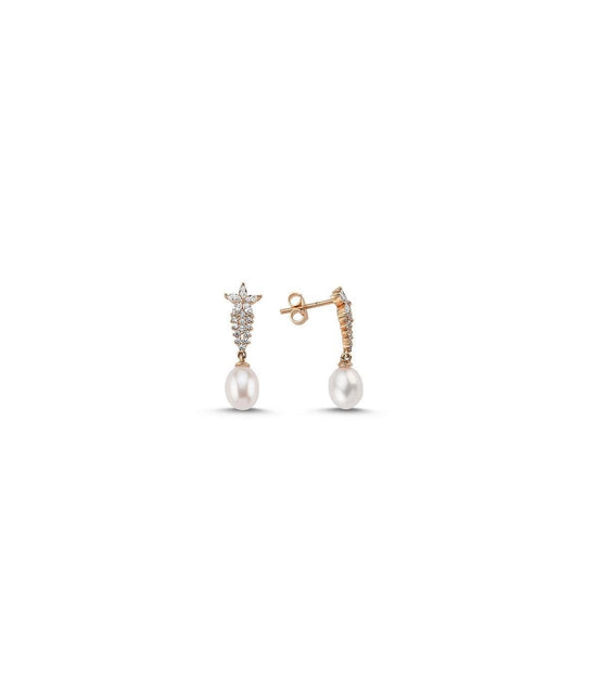Zircon Stone Natural Pearl Earring