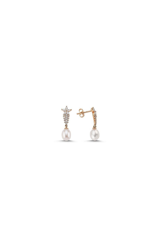 Zircon Stone Natural Pearl Earring