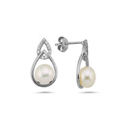 Zircon Stone Natural Pearl Earring