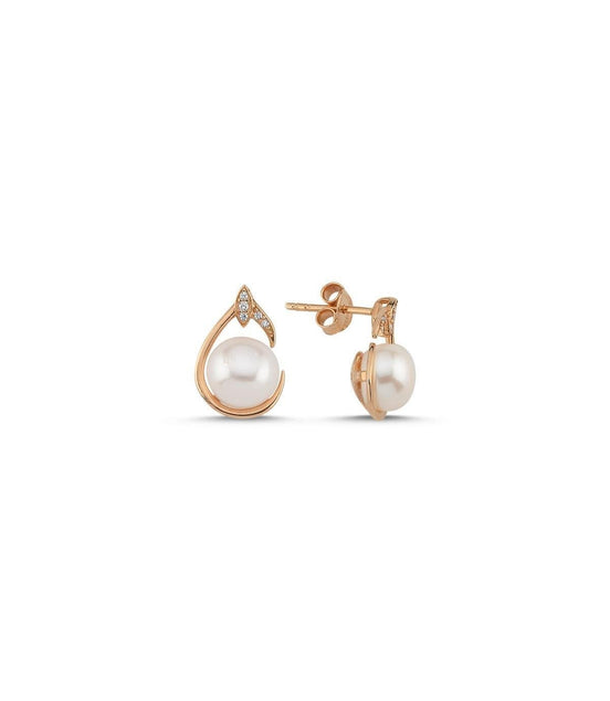 Zircon Stone Natural Pearl Earring