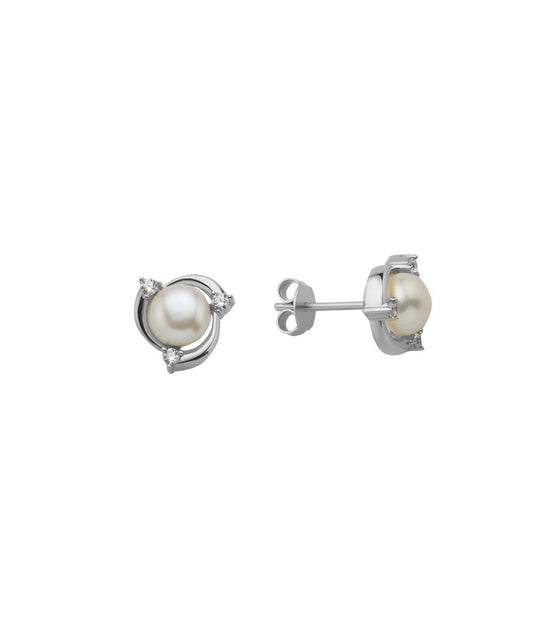 Zircon Stone Natural Pearl Earring
