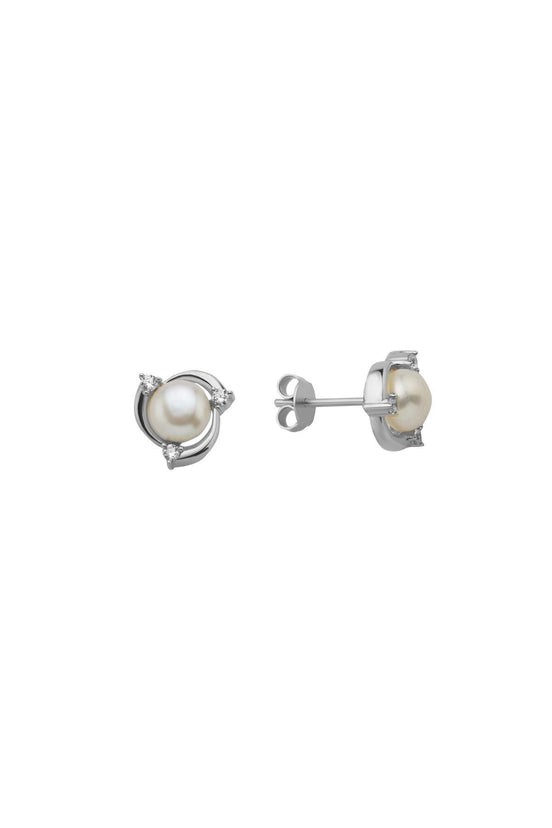 Zircon Stone Natural Pearl Earring