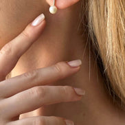 Zircon Stone Natural Pearl Earring