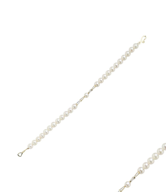 Baget Zirkon Taşlı Doğal İnci Bileklik | | Birinci1926