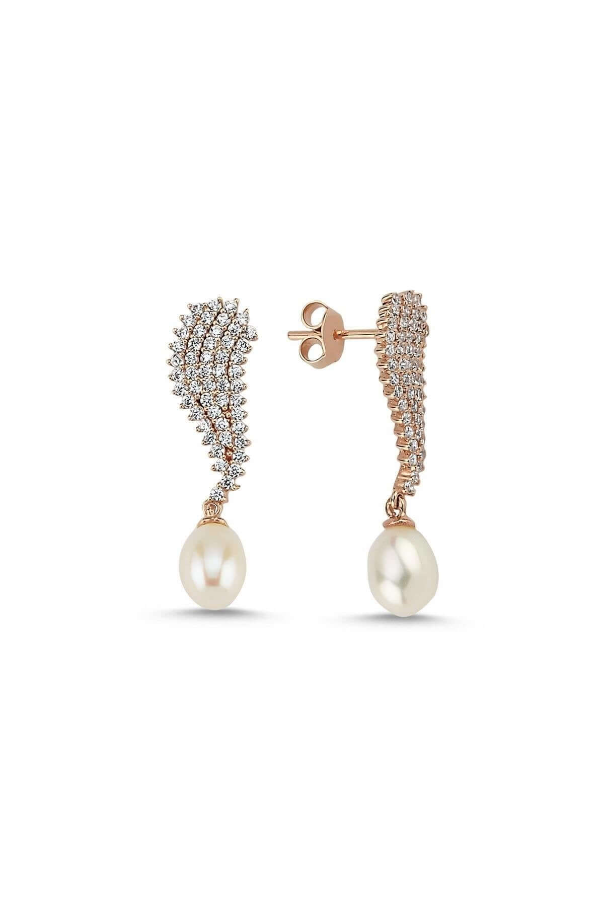 Natural Pearl Dangling Tennis Earring