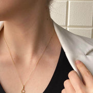 Hoop Natural Pearl Earring Necklace Double Set