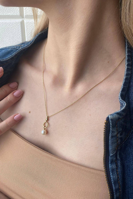 Hoop Fresh Water Natural Pearl Necklace