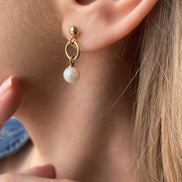 Cyclic Fresh Water Natural Pearl Earring
