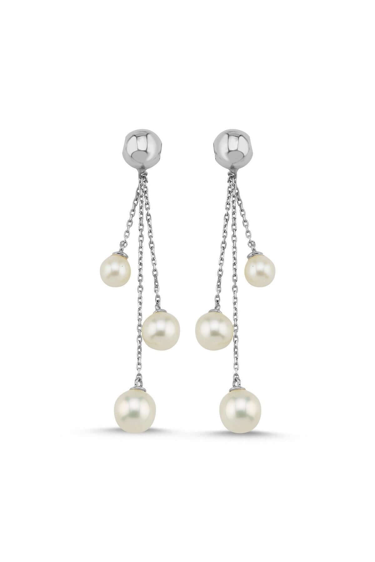 Small Cyclic Natural Pearl Dangling Earring