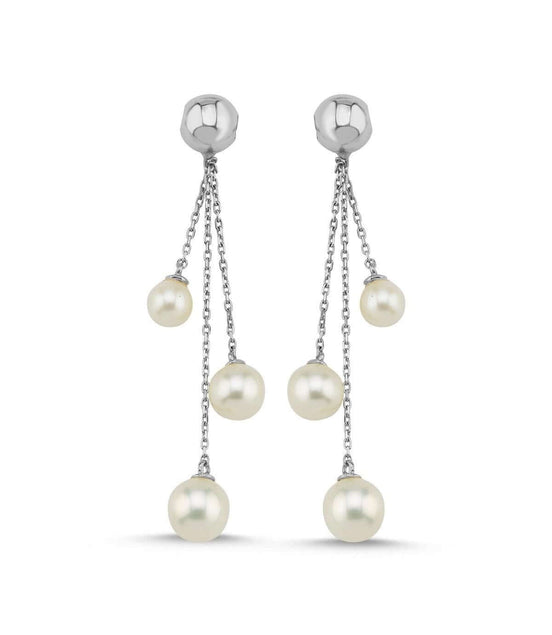 Small Cyclic Natural Pearl Dangling Earring