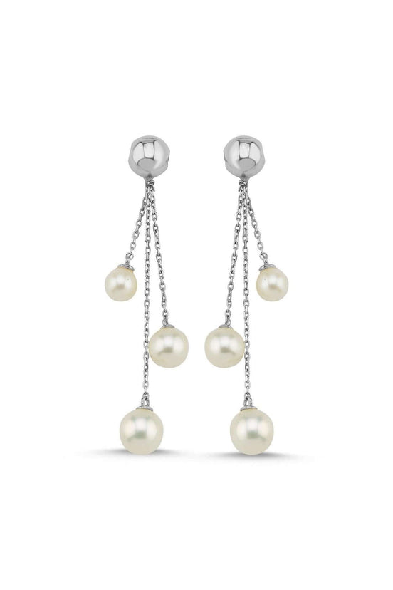 Small Cyclic Natural Pearl Dangling Earring