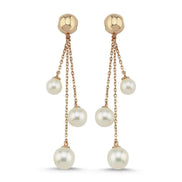 Small Cyclic Natural Pearl Dangling Earring