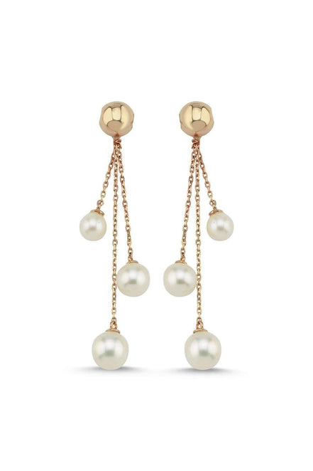 Small Cyclic Natural Pearl Dangling Earring