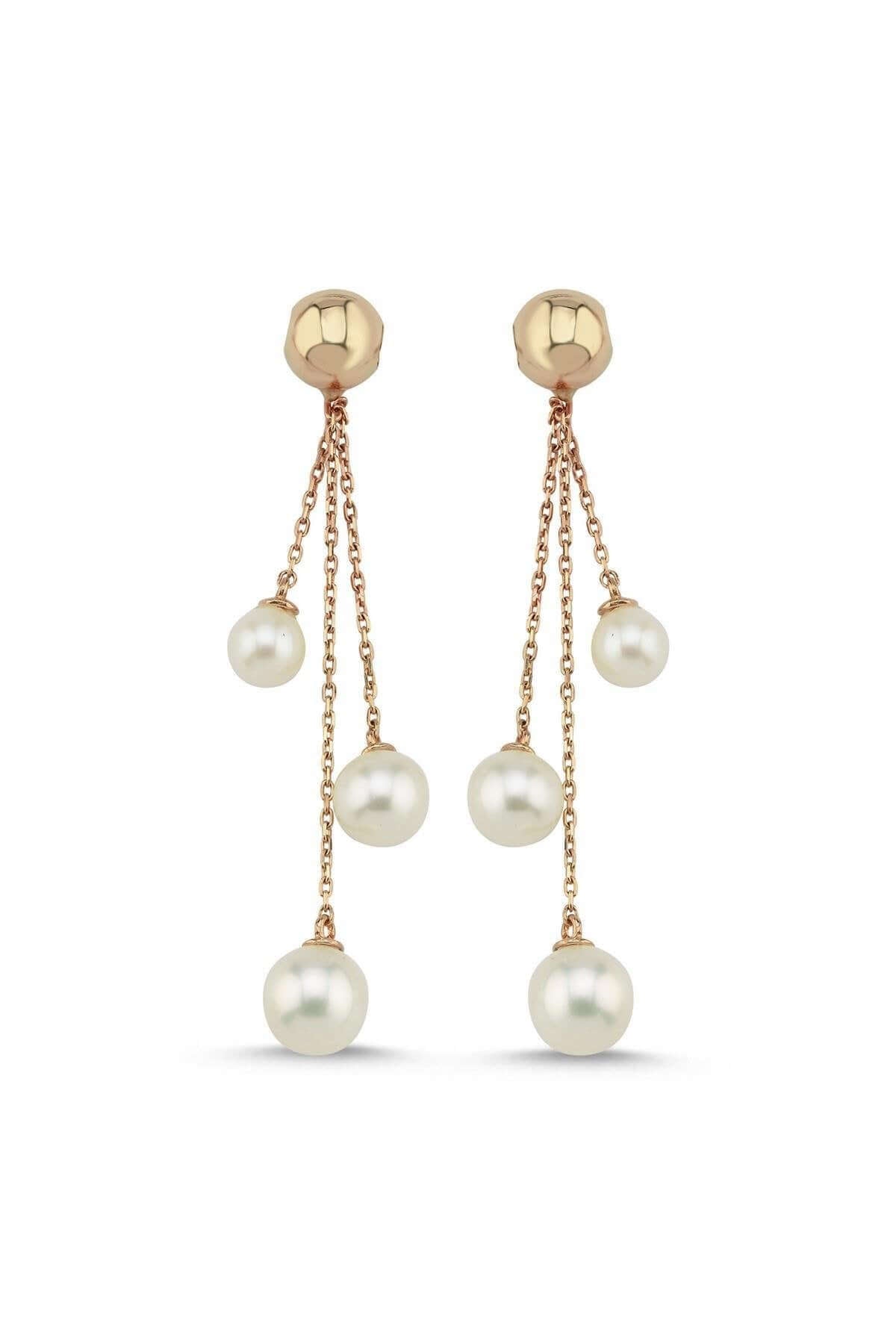 Small Cyclic Natural Pearl Dangling Earring