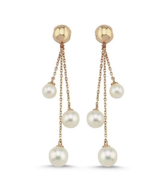 Small Cyclic Natural Pearl Dangling Earring