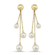 Small Cyclic Natural Pearl Dangling Earring