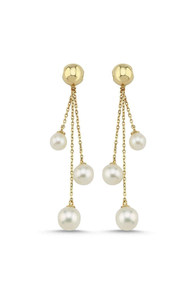 Small Cyclic Natural Pearl Dangling Earring
