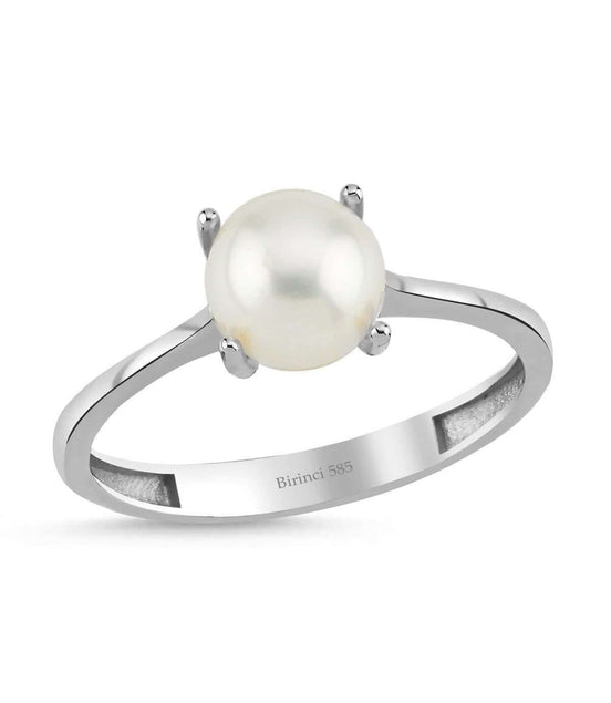 Large Doğal İnci Tek Taş Modelli Yüzük | | Birinci1926