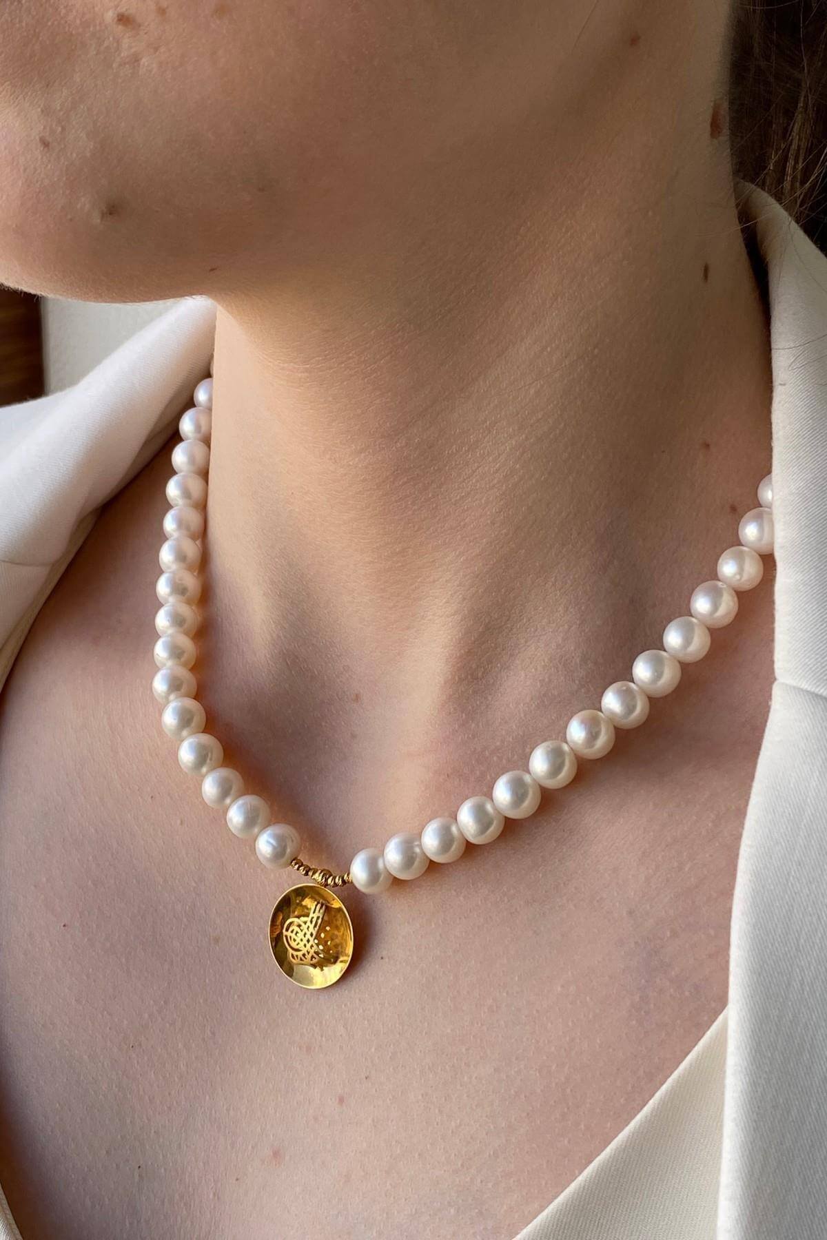 Osmanli Tugrali Natural Pearl Necklace