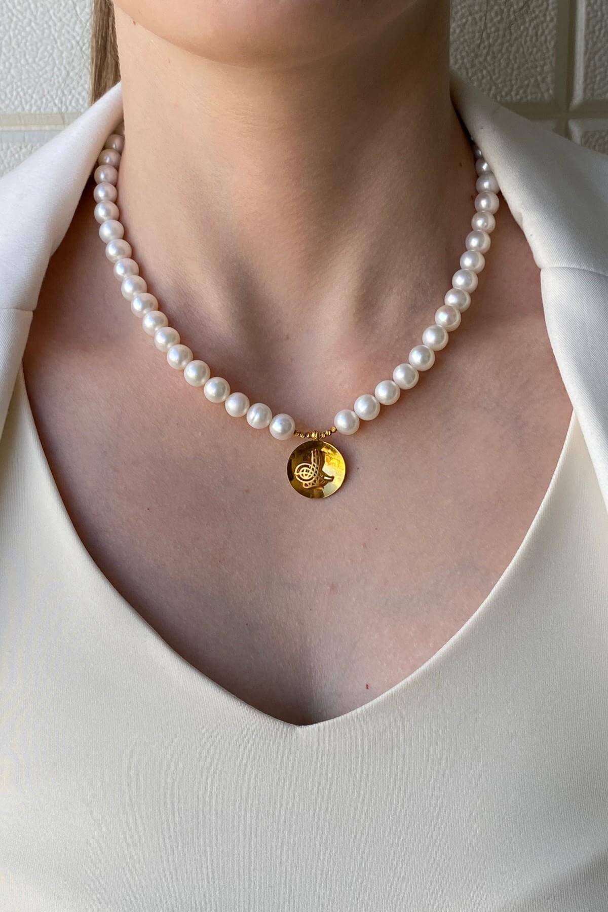 Osmanli Tugrali Natural Pearl Necklace