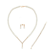 Watercourse Natural Pearl Earring Necklace Bracelet Triple Set