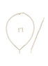 Watercourse Stone Natural Pearl Earring Necklace Bracelet Triple Set