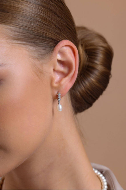 Watercourse Stone Natural Pearl Earring Necklace Bracelet Triple Set