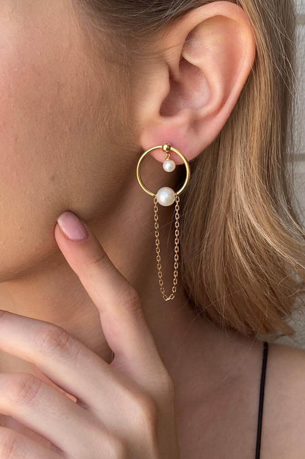 Fresh Water Natural Pearl Rocking Earring