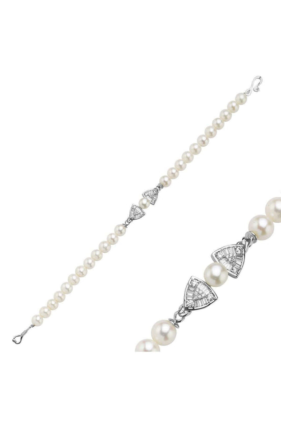 Üçgen Model Baget Taşlı Doğal İnci Bileklik | | Birinci1926