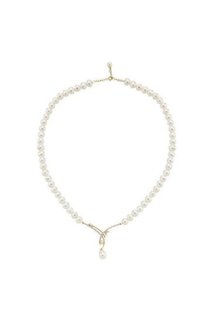 Yaprak Taşlı Doğal İnci Sallantılı Kolye | | Birinci1926