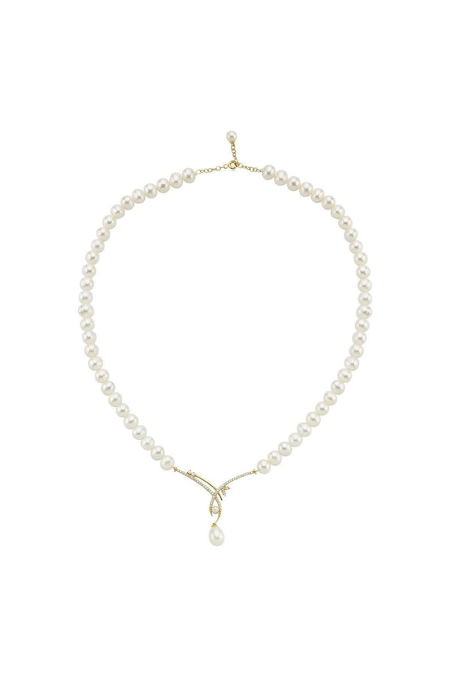 Yaprak Taşlı Doğal İnci Sallantılı Kolye | | Birinci1926