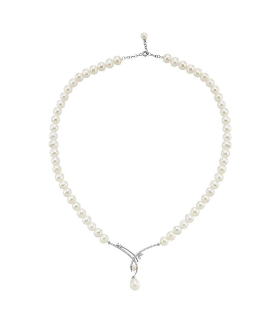 Yaprak Taşlı Doğal İnci Sallantılı Kolye | | Birinci1926