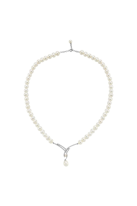 Yaprak Taşlı Doğal İnci Sallantılı Kolye | | Birinci1926