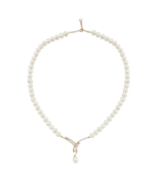 Yaprak Taşlı Doğal İnci Sallantılı Kolye | | Birinci1926