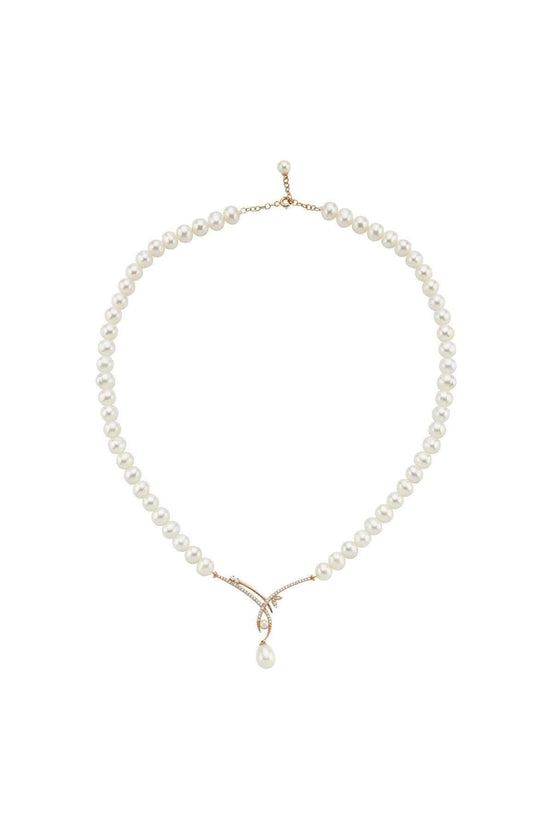 Yaprak Taşlı Doğal İnci Sallantılı Kolye | | Birinci1926