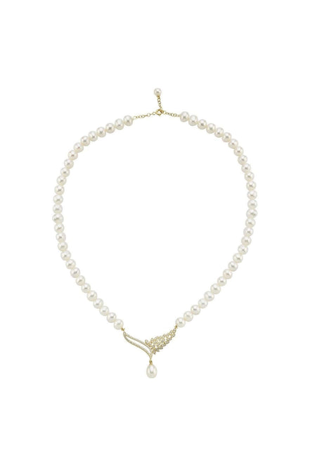 Yaprak Taşlı Doğal İnci Kolye | | Birinci1926