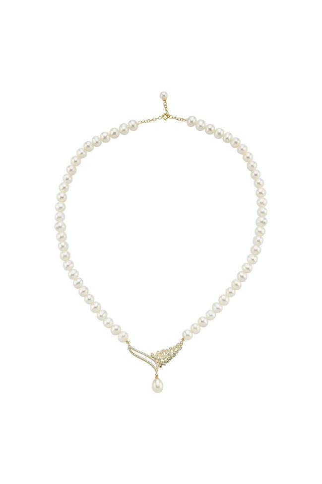 Yaprak Taşlı Doğal İnci Kolye | | Birinci1926