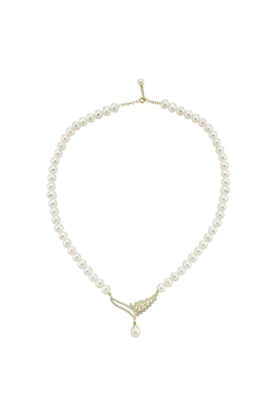 Yaprak Taşlı Doğal İnci Kolye | | Birinci1926