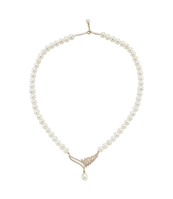 Yaprak Taşlı Doğal İnci Kolye | | Birinci1926