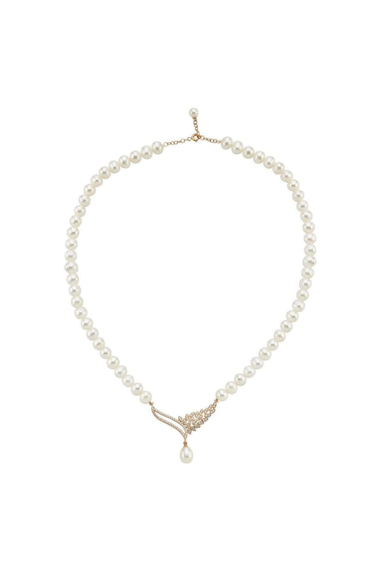 Yaprak Taşlı Doğal İnci Kolye | | Birinci1926