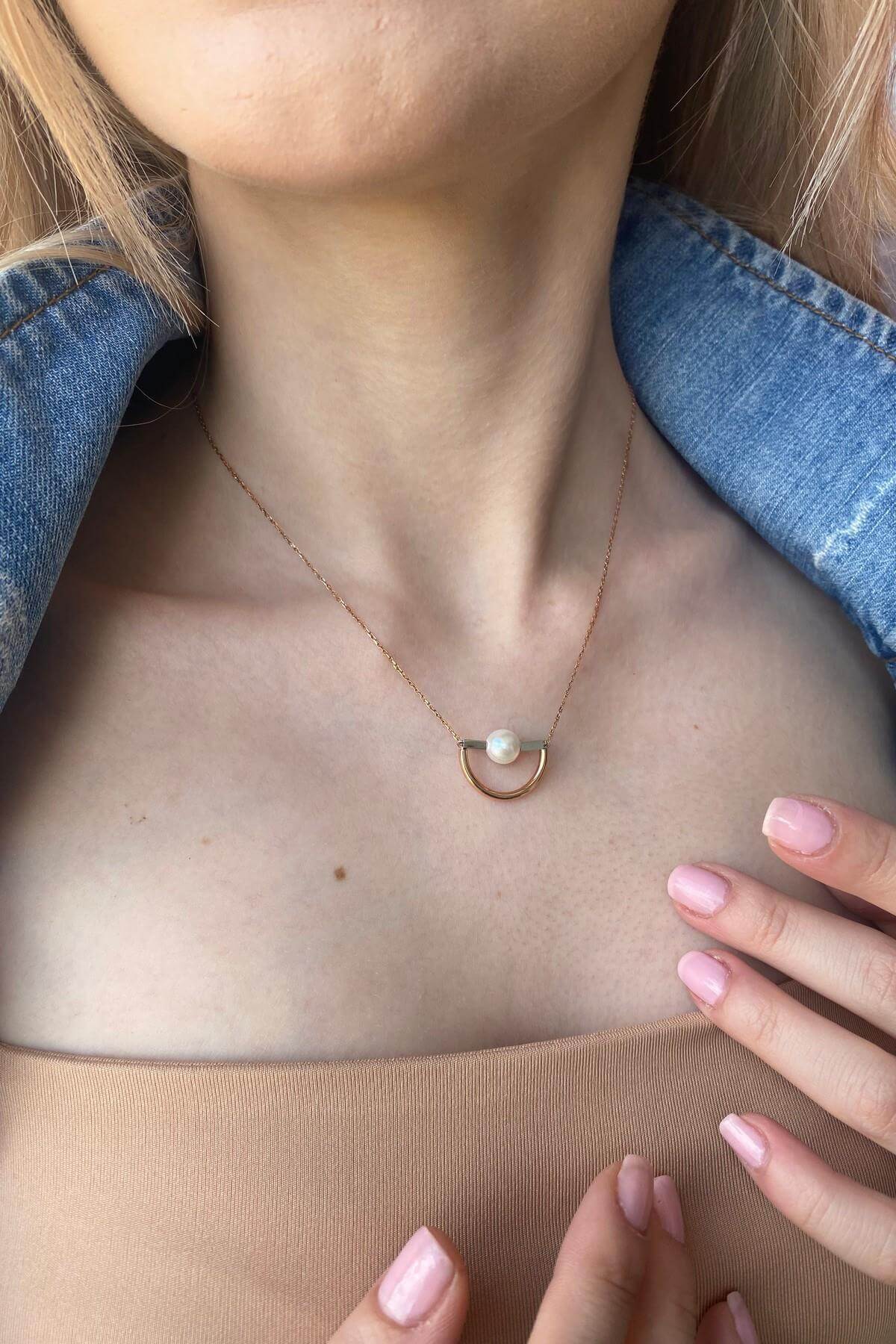 Half Daire Fresh Water Natural Pearl Necklace