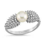 Zircon Stone Natural Pearl Ring