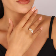 Zircon Stone Natural Pearl Ring