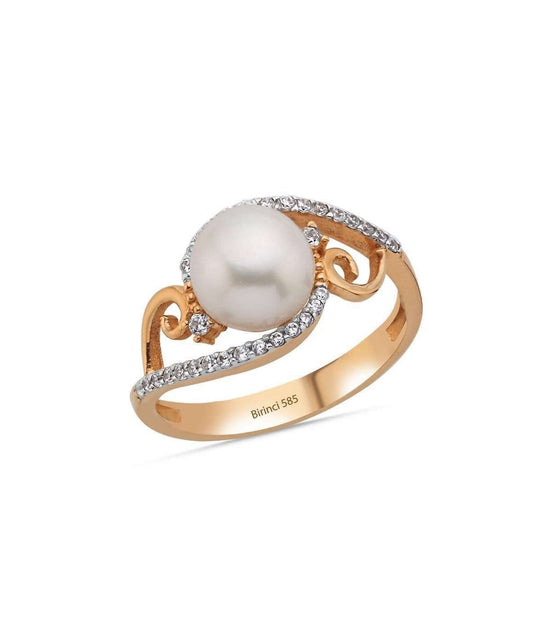 Zirkon Taşlı Doğal İnci Yüzük | İnci Yüzük | Birinci1926