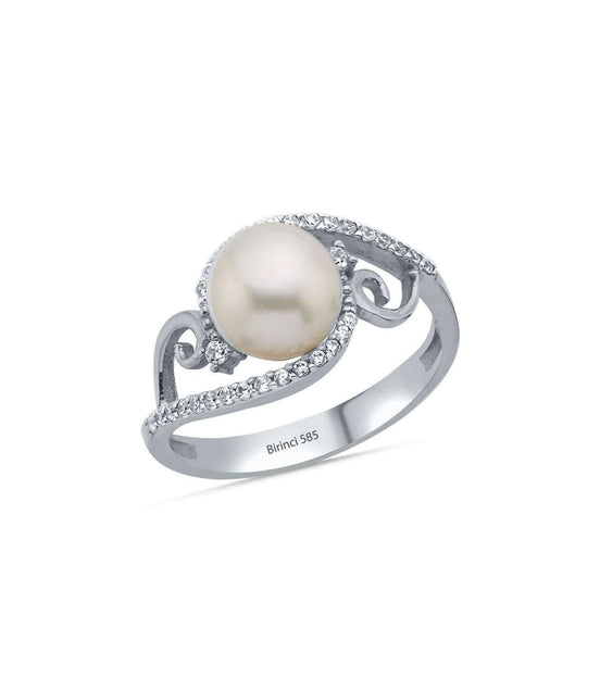 Zirkon Taşlı Doğal İnci Yüzük | İnci Yüzük | Birinci1926