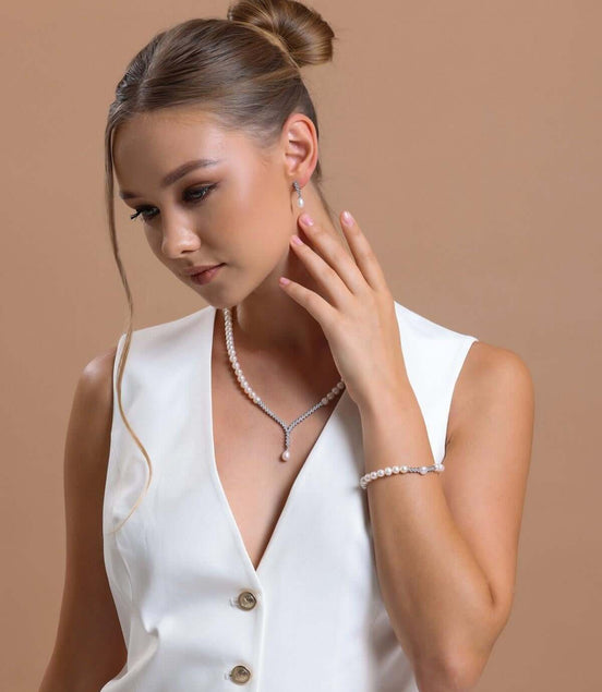 Zirkon Taşlı Doğal İnci Küpe | | Birinci1926