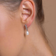 Zirkon Taşlı Doğal İnci Küpe | | Birinci1926