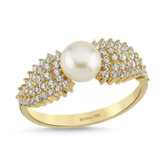 Zircon Stone Natural Pearl Ring